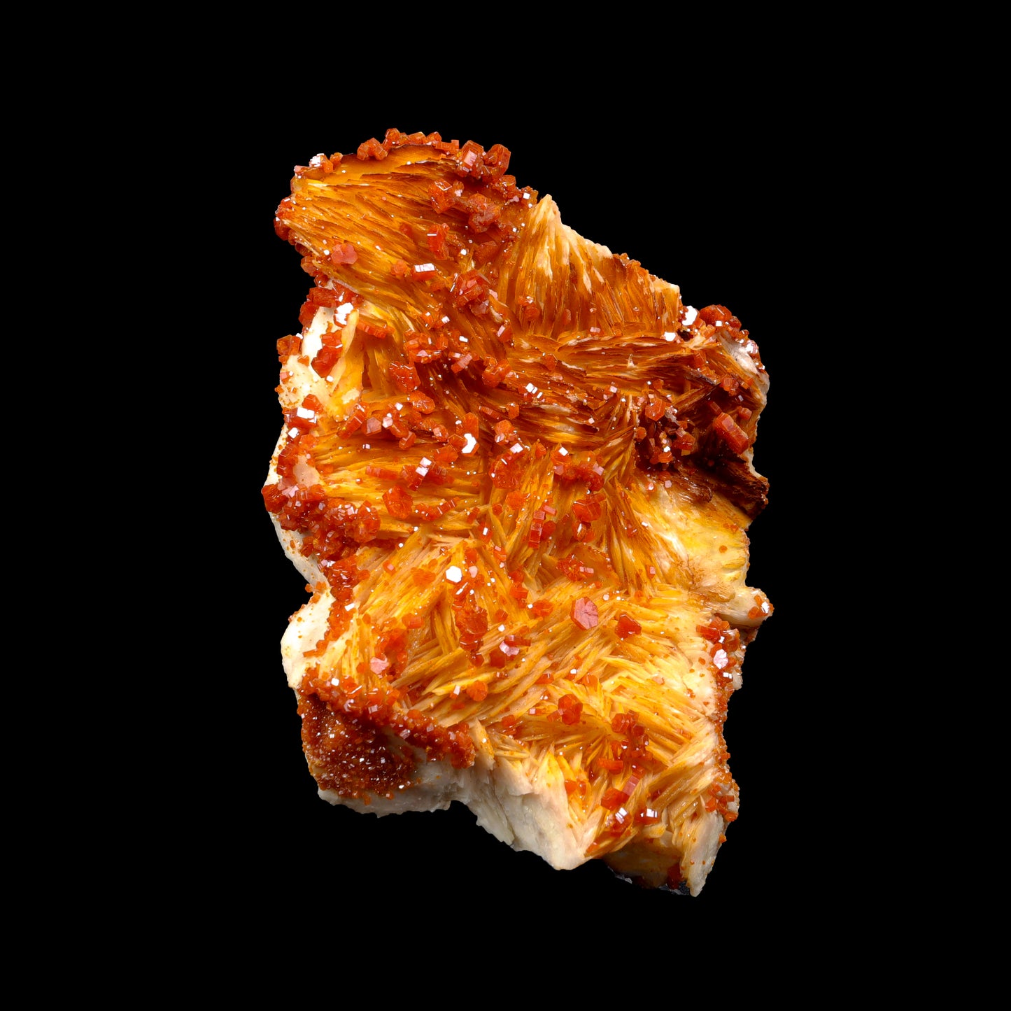 Vanadinite on Barite Natural Mineral Specimen G #0313