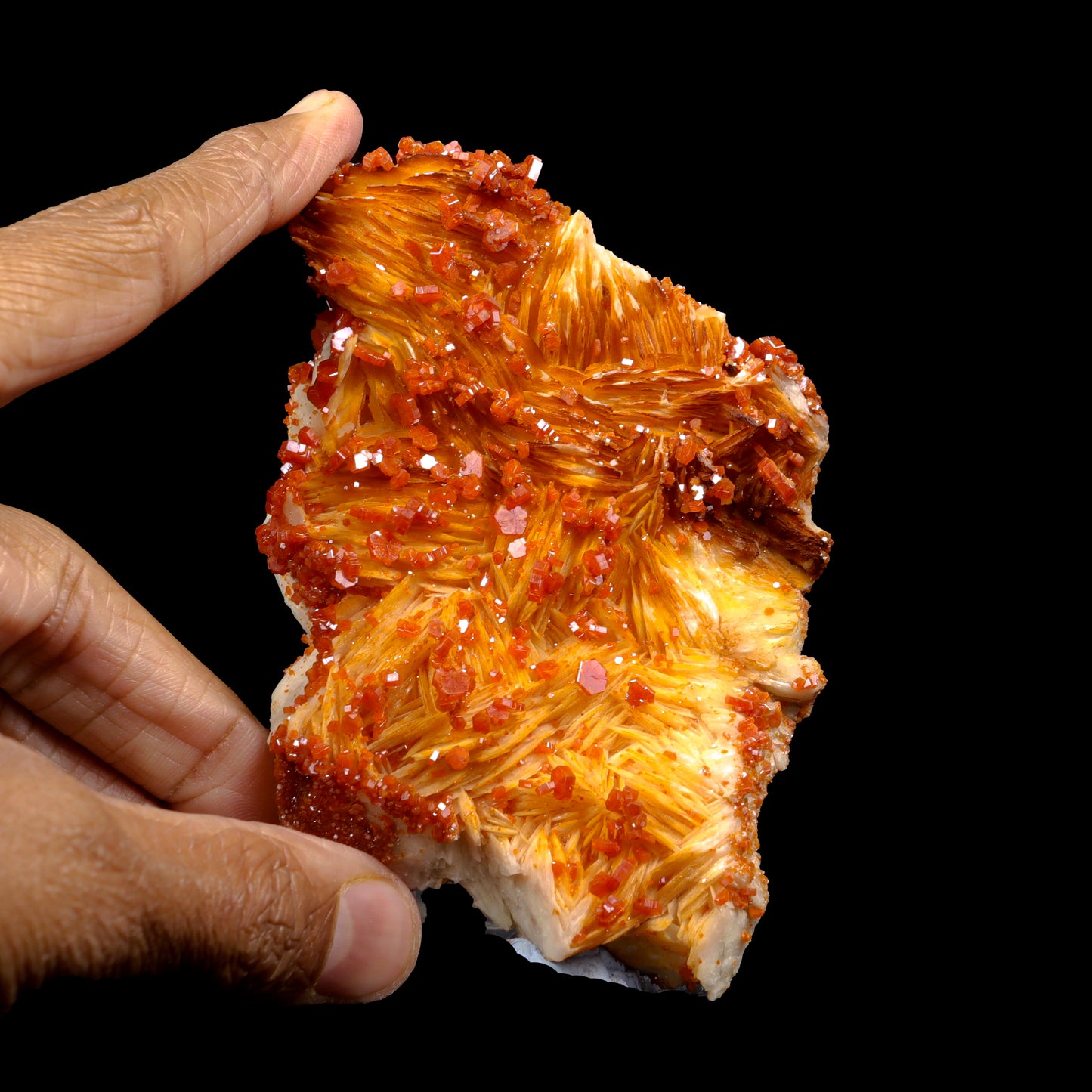 Vanadinite on Barite Natural Mineral Specimen G #0313
