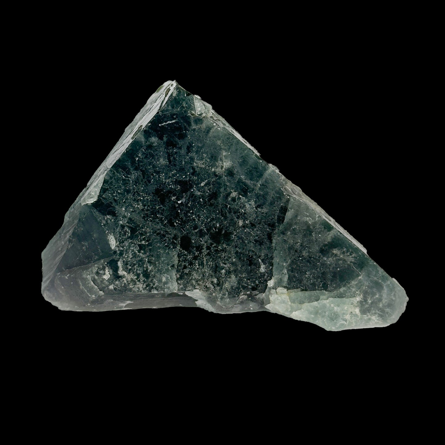 Rare Deep Green Nigerian Fluorite with natural pyramid formation and strong UV reactivity - Natural Mineral Specimen G #0332