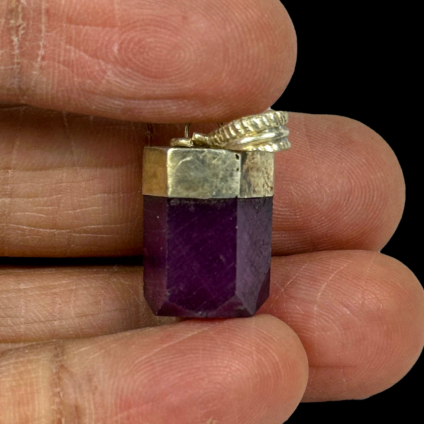 Ruby Pendant with Sterling Silver G #0337