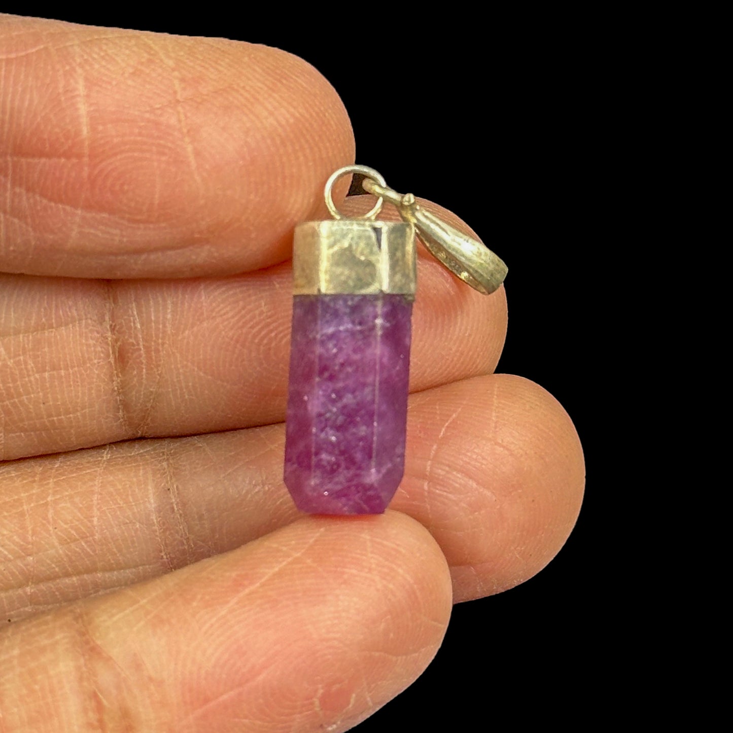 Ruby Pendant with Sterling Silver G #0340