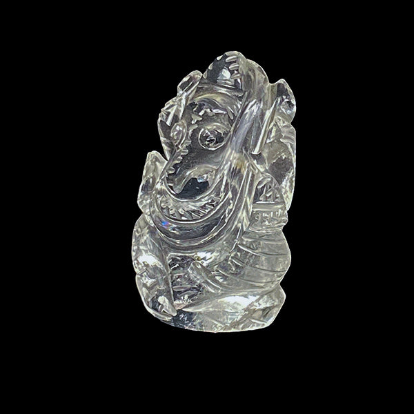 Lord Ganesha Clear Quartz Idol. G #0359