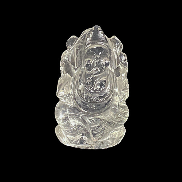 Lord Ganesha Clear Quartz Idol. G #0359