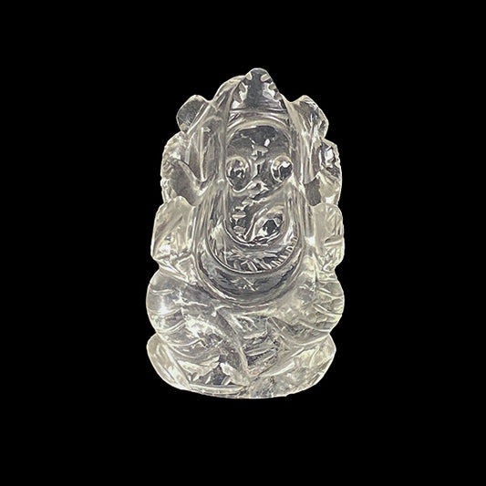 Lord Ganesha Clear Quartz Idol. G #0359