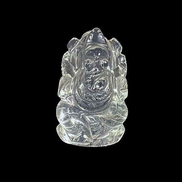 Lord Ganesha Clear Quartz Idol. G #0359