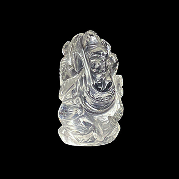 Lord Ganesha Clear Quartz Idol. G #0359
