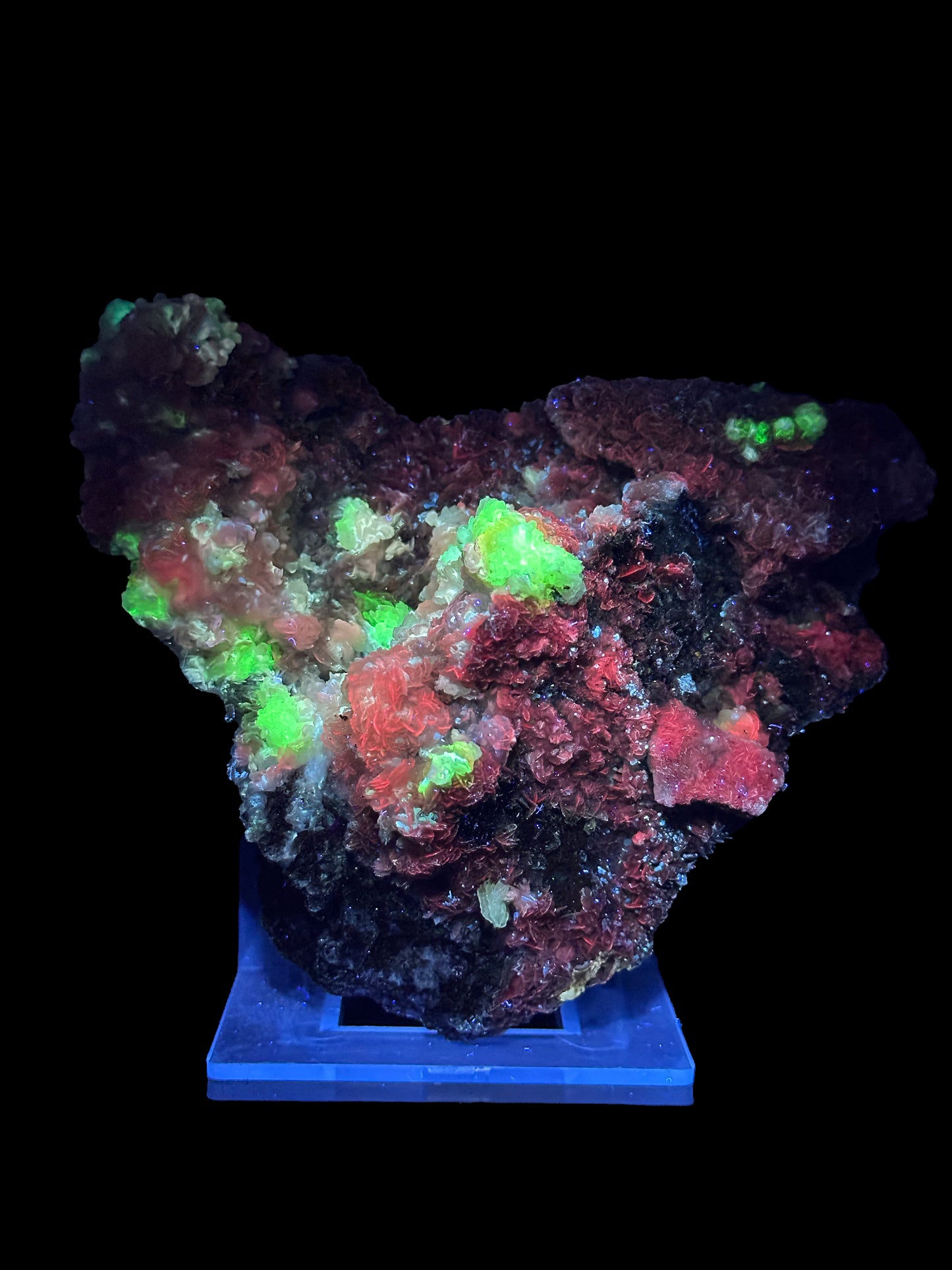 Rare Calcite with Adamite and Rossesite (UV Reactive) Natural Mineral Specimen. G #0407