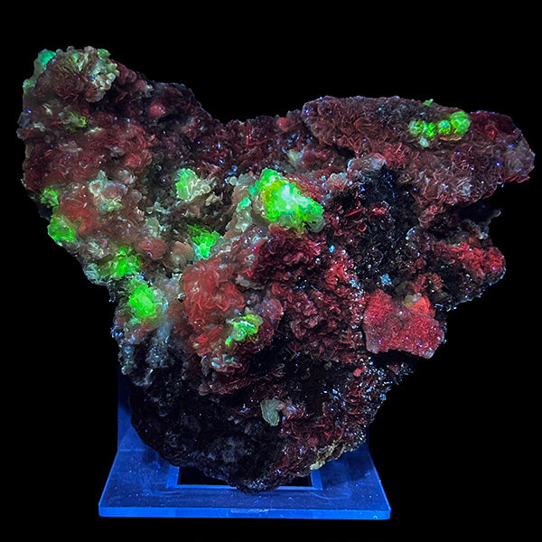Rare Calcite with Adamite and Rossesite (UV Reactive) Natural Mineral Specimen. G #0407