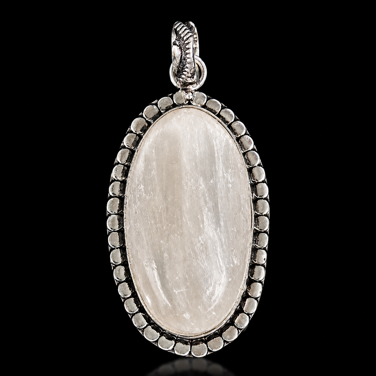 Natural Selenite Pendant | Genuine Crystal Pendent. 