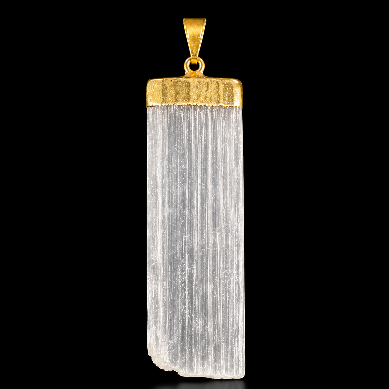 Natural Selenite Pendant | Genuine Crystal Pendent. 