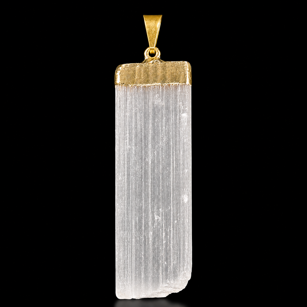 Natural Selenite Pendant | Genuine Crystal Pendent. 
