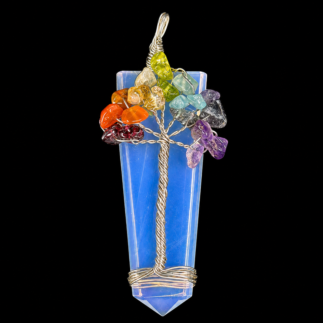 7 Chakra Tree of Life Crystal Pendant