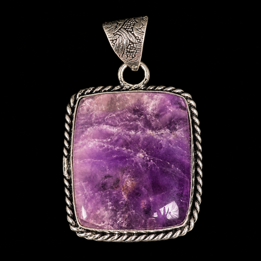 Natural Purple Amethyst Pendant | Genuine Crystal Pendent.