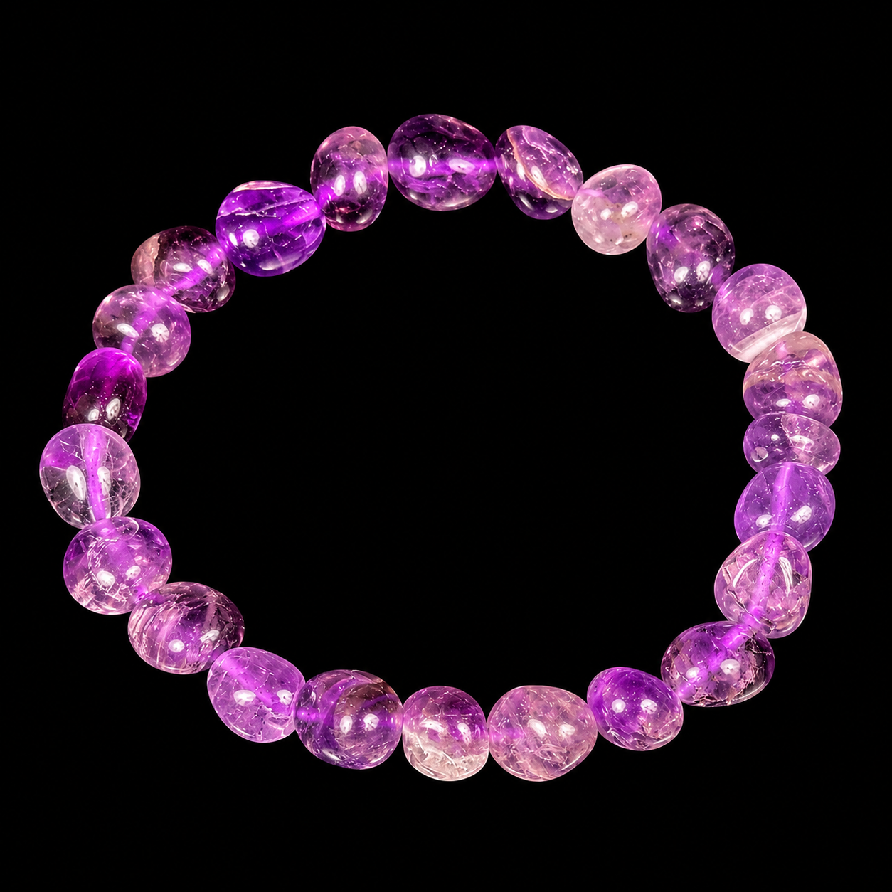 Natural Amethyst Tumbled Bracelet 