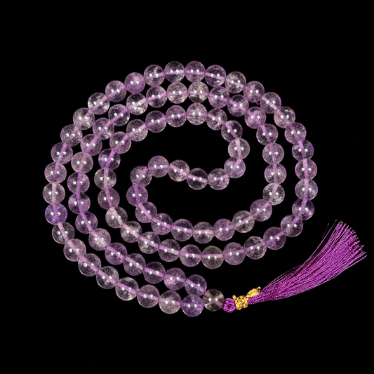 Natural Amethyst Jap Mala 108 Beads 