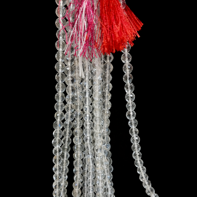 Clear Quartz Diamond Cut Jap Mala 108 Beads