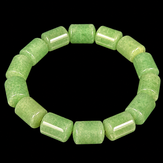 Jade Barrel Beads Bracelet 