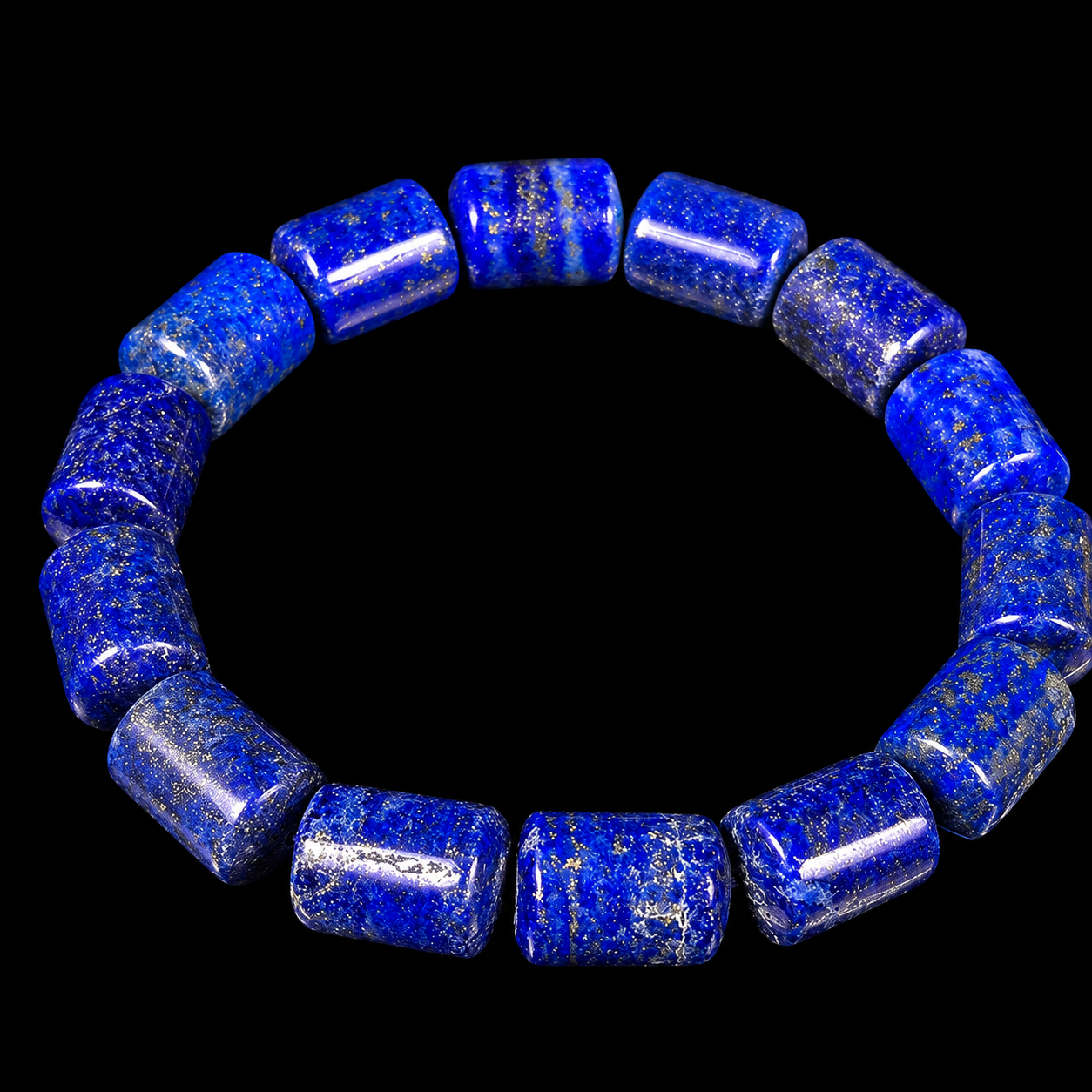Lapis Lazuli Barrel Beads Bracelet 