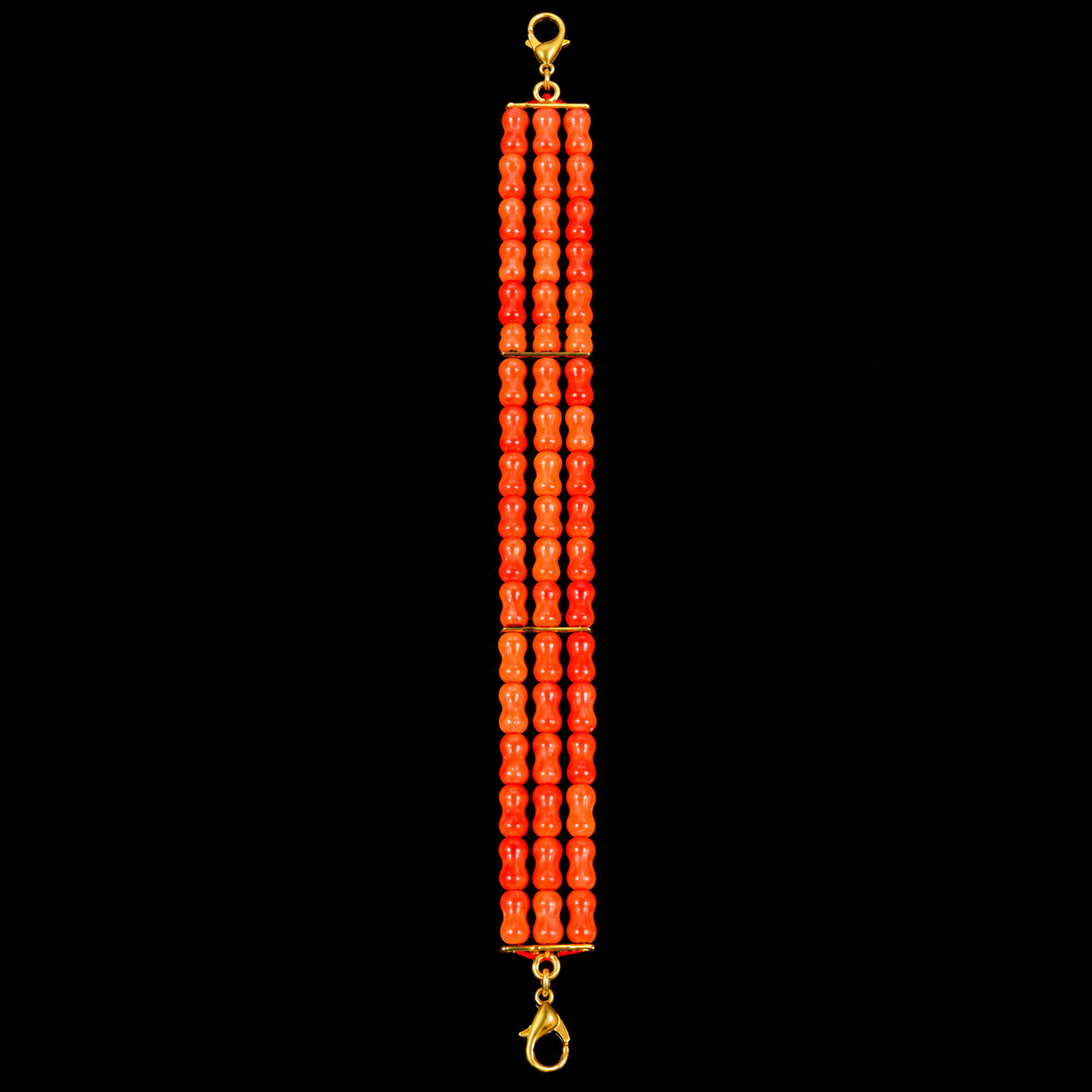 Red Coral 3 String Bracelet 
