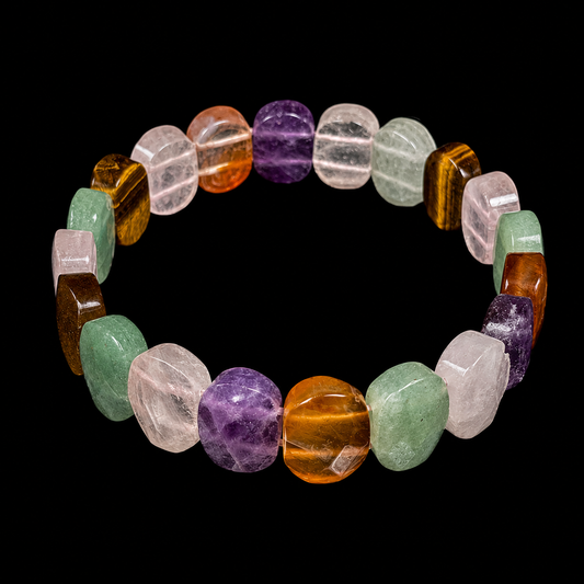 Multi-Stone Crystal Bracelet Free Form.