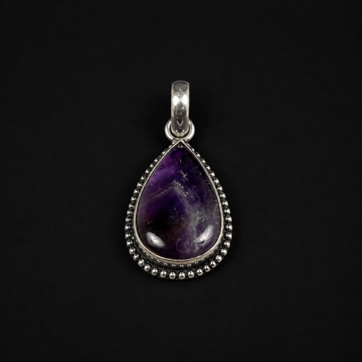 Elegant Natural Amethyst Drop Pendant.