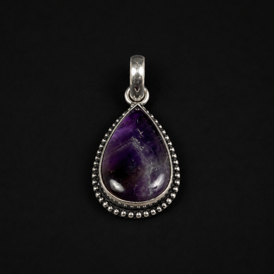 Elegant Natural Amethyst Drop Pendant.