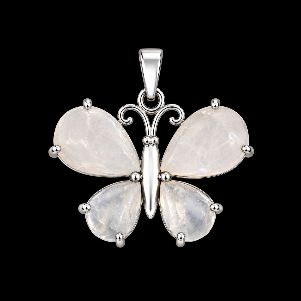 Natural Quartz Butterfly Pendent.