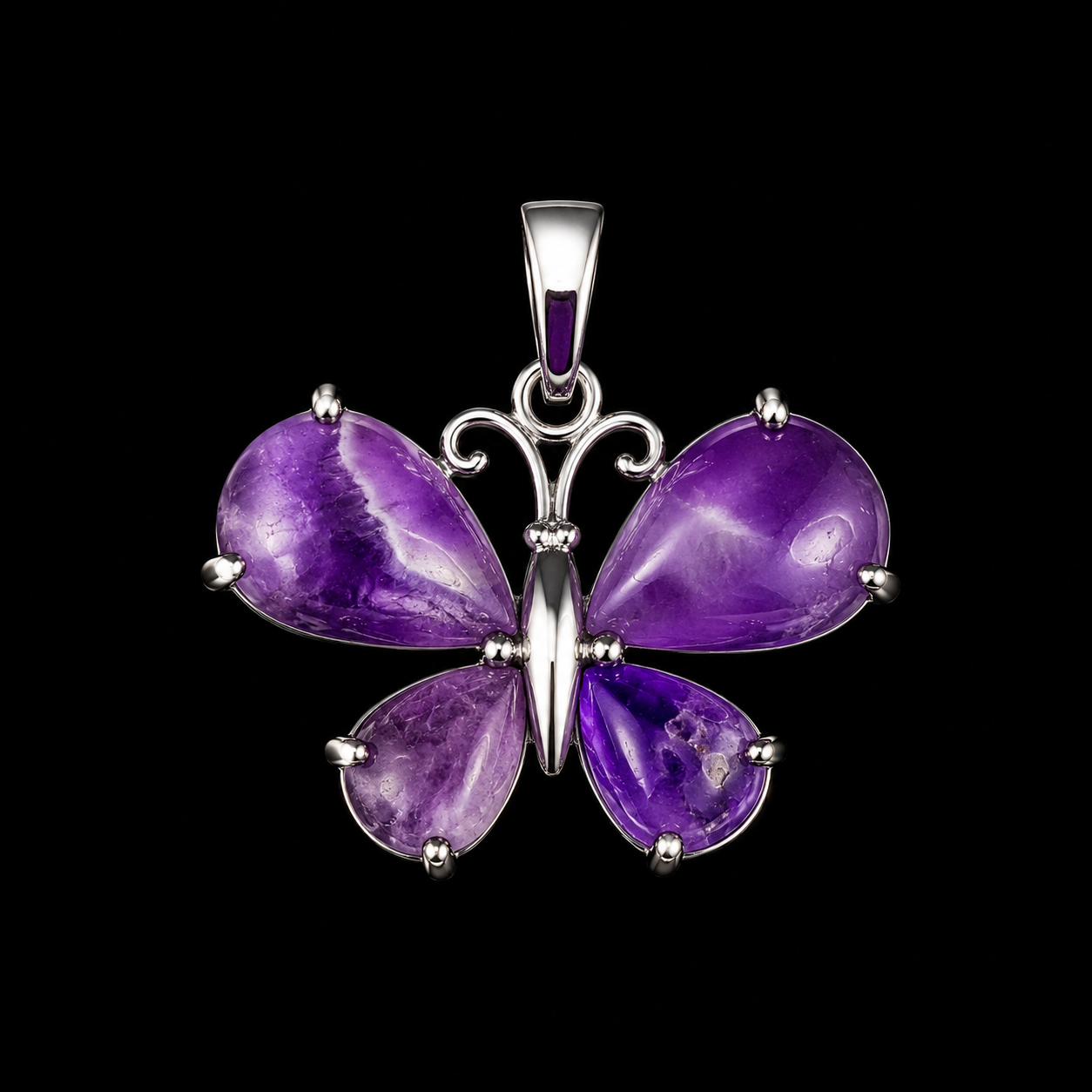 Natural Amethyst Butterfly Pendent.