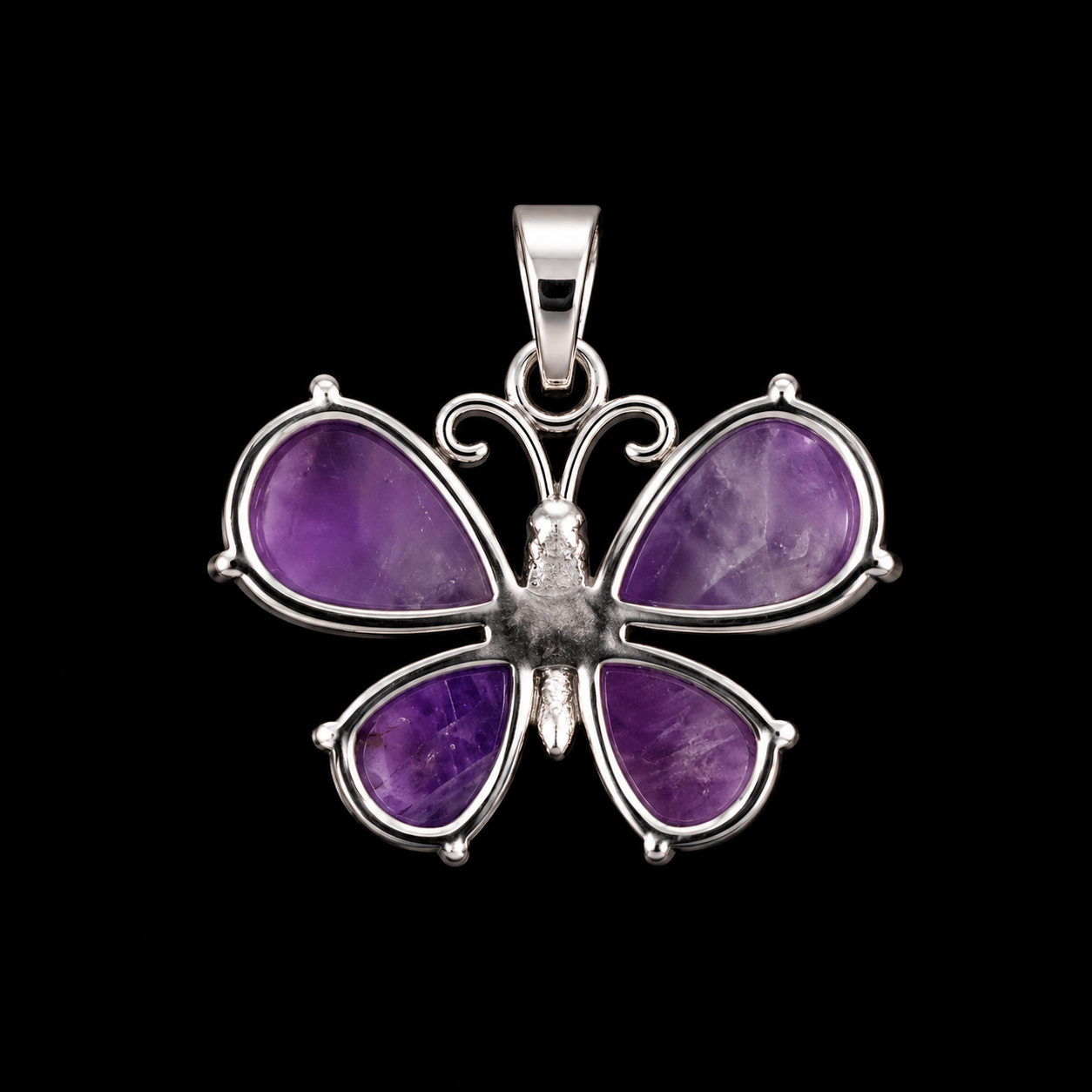 Natural Amethyst Butterfly Pendent.