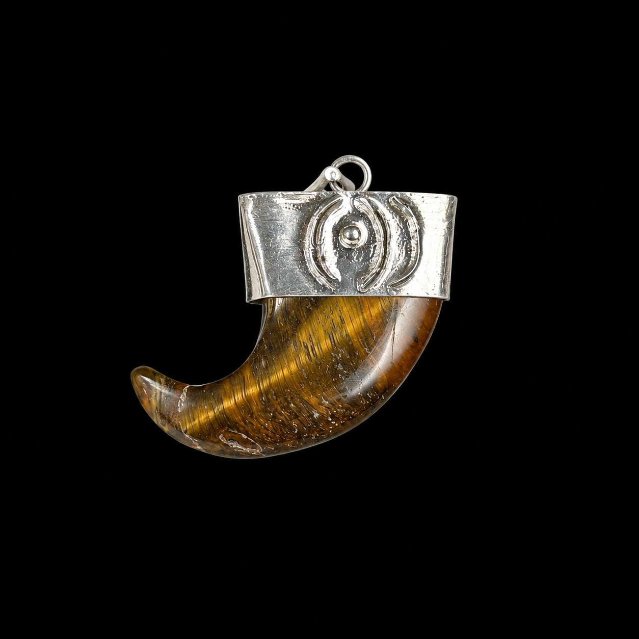 Genuine Tiger Eye Tusk Pendant