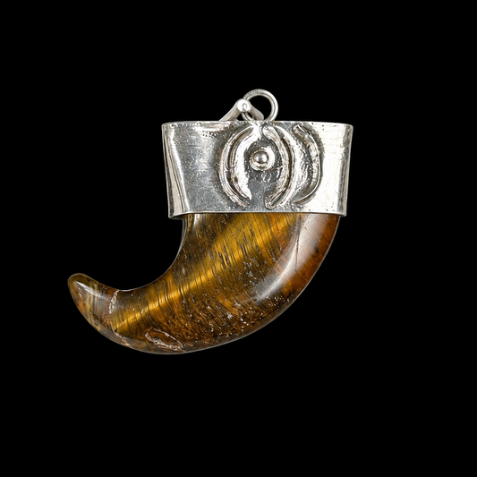 Genuine Tiger Eye Tusk Pendant