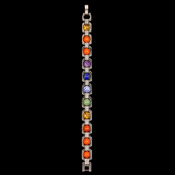 7 chakra Metal Bracelet 8 MM