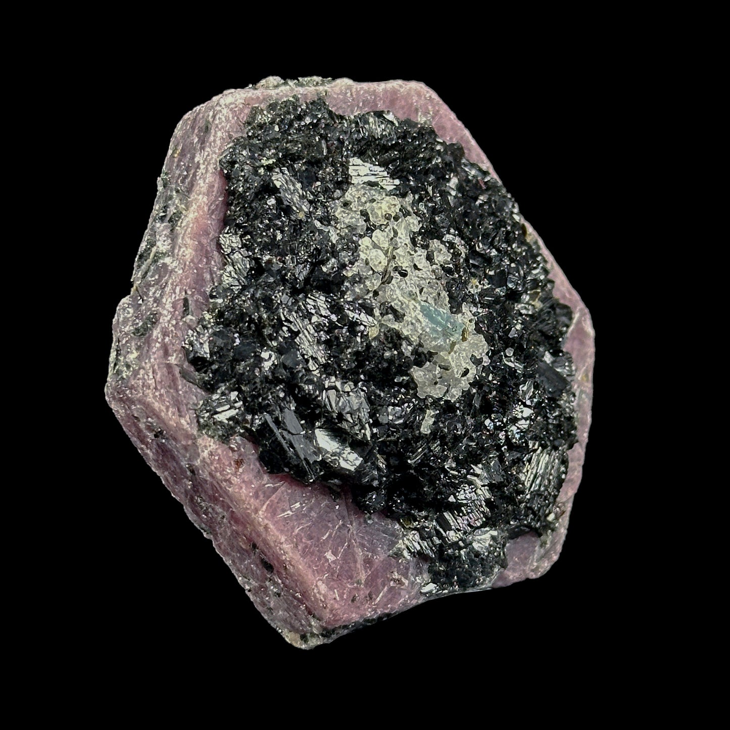 Ruby with tourmaline (Highly UV Reactive) Natural Mineral Specimen. G #0400