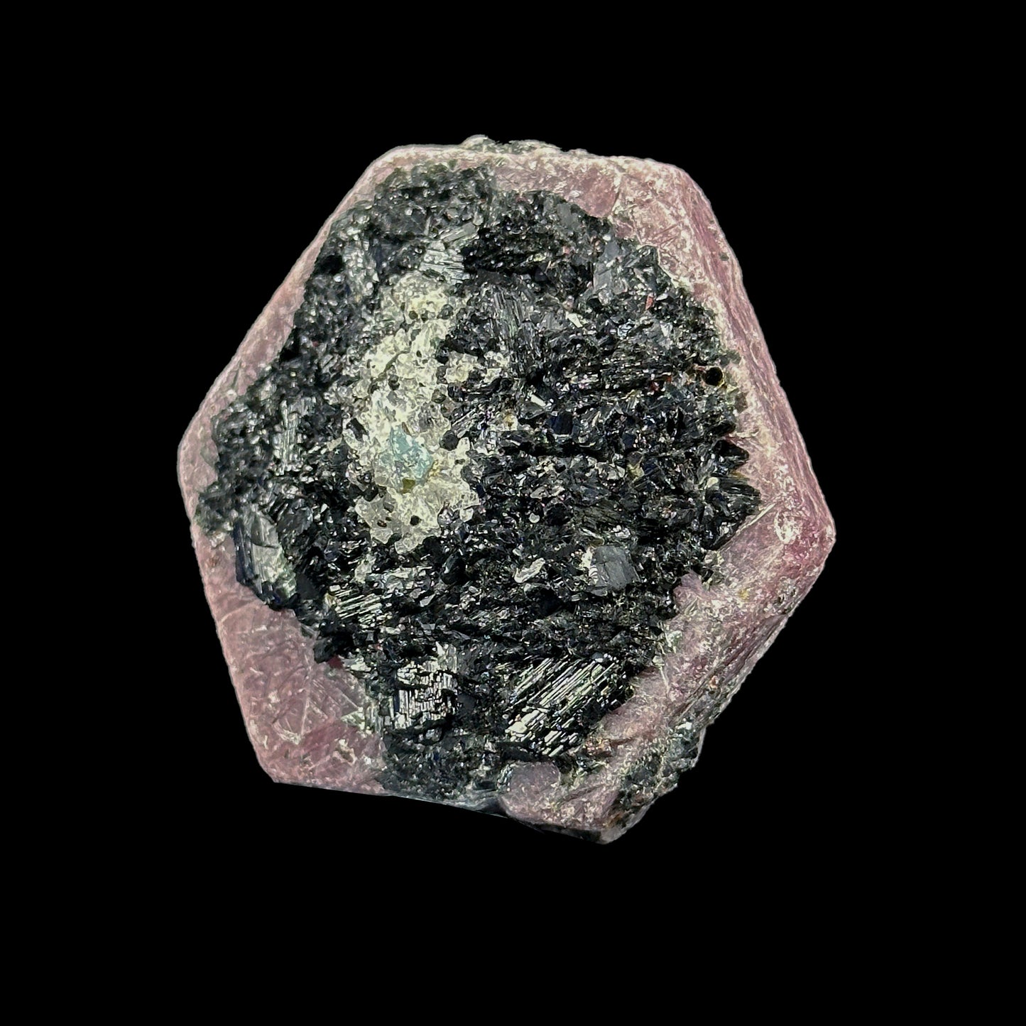 Ruby with tourmaline (Highly UV Reactive) Natural Mineral Specimen. G #0400