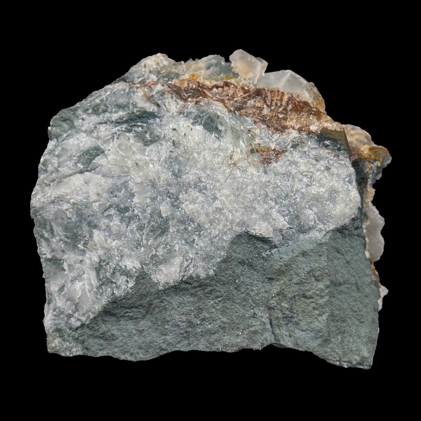 Rare Calcite with Pyrite And mm Quartz (UV Reactive) Natural Mineral Specimen. G #0399