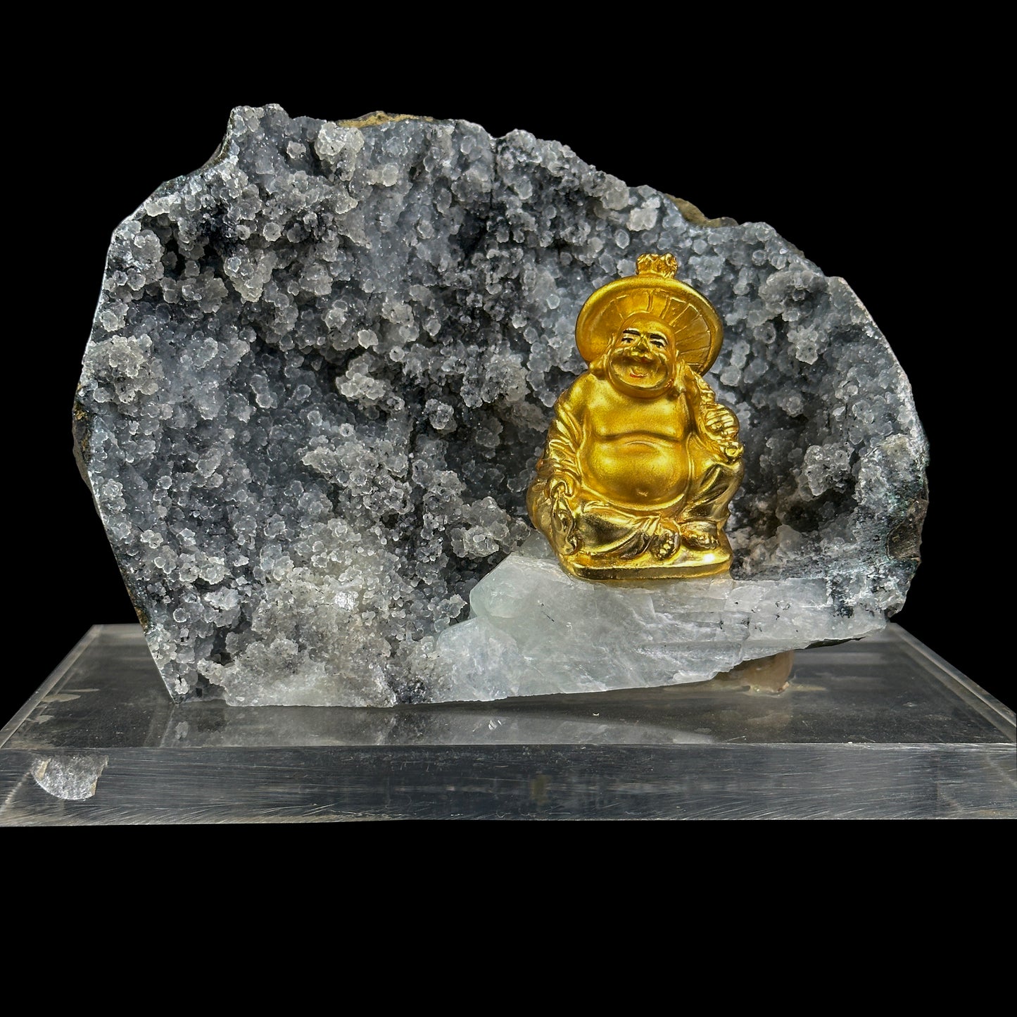 Black Chalcedony Calcite Natural Mineral Specimen. G #0379