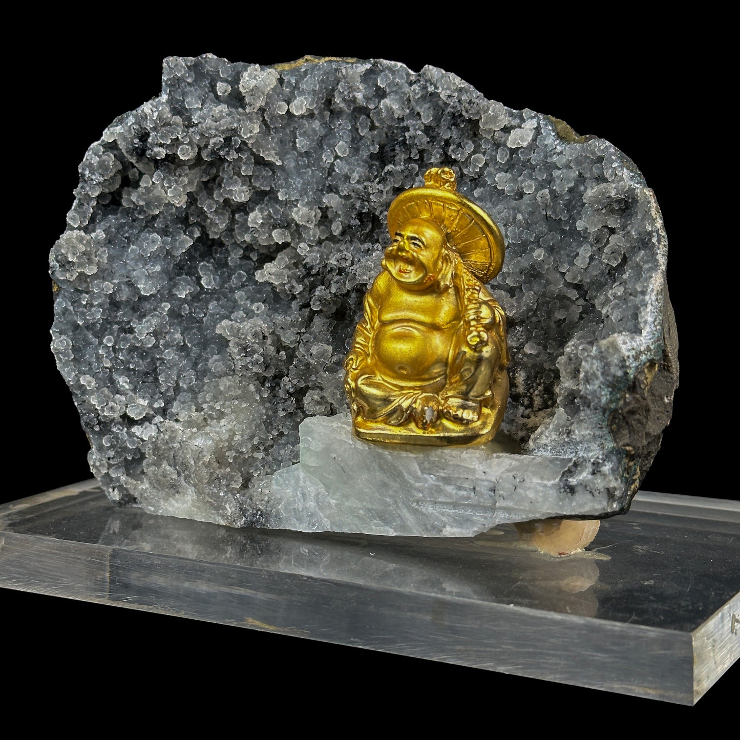 Black Chalcedony Calcite Natural Mineral Specimen. G #0379