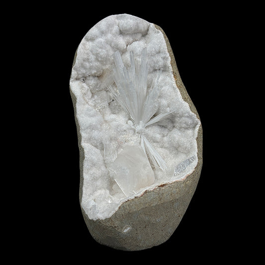 Scolecite with Heulandite chalcedony Natural Mineral Specimen. G #0386
