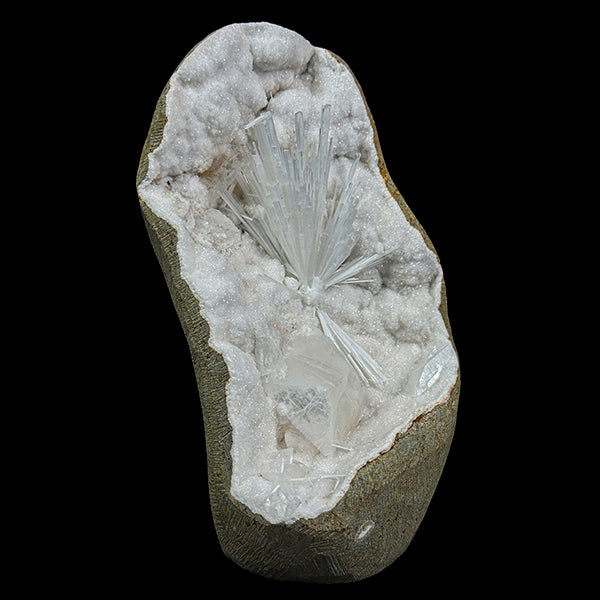 Scolecite with Heulandite chalcedony Natural Mineral Specimen. G #0386