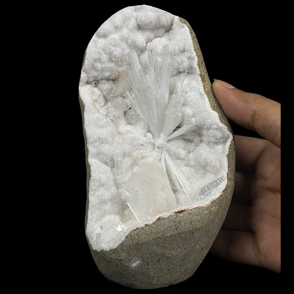 Scolecite with Heulandite chalcedony Natural Mineral Specimen. G #0386