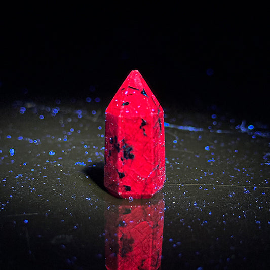Ruby Tower (UV Reactive) Natural Mineral Specimen. G #0365