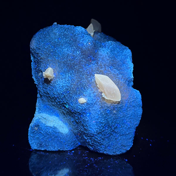 Calcite with Mordenite (UV Reactive) Natural Mineral Specimen. G #0390
