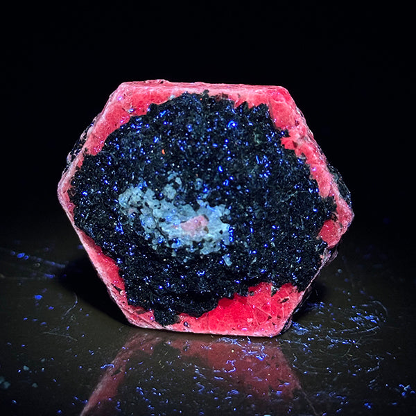 Ruby with tourmaline (Highly UV Reactive) Natural Mineral Specimen. G #0400