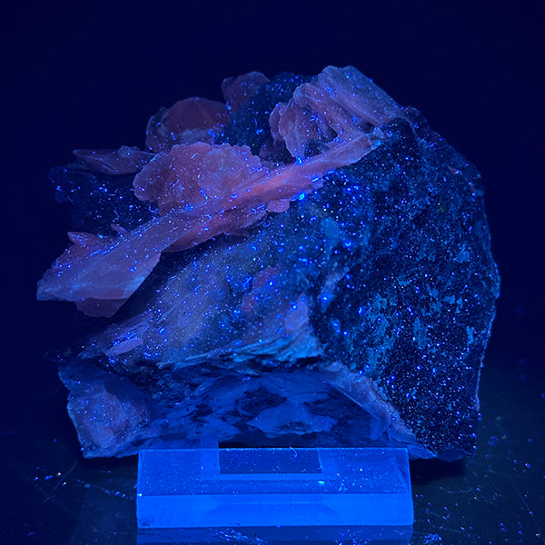 Rare Calcite with Pyrite And mm Quartz (UV Reactive) Natural Mineral Specimen. G #0399