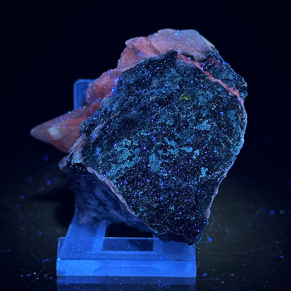 Rare Calcite with Pyrite And mm Quartz (UV Reactive) Natural Mineral Specimen. G #0399
