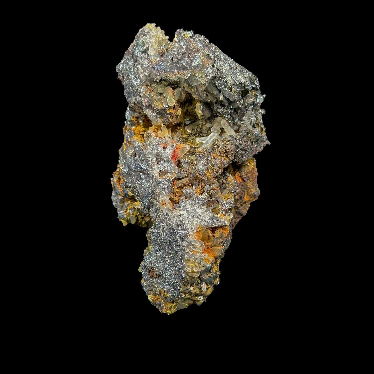 Extremely Rare Iridescent Hematite with quartz Natural Mineral Specimen. G #0423