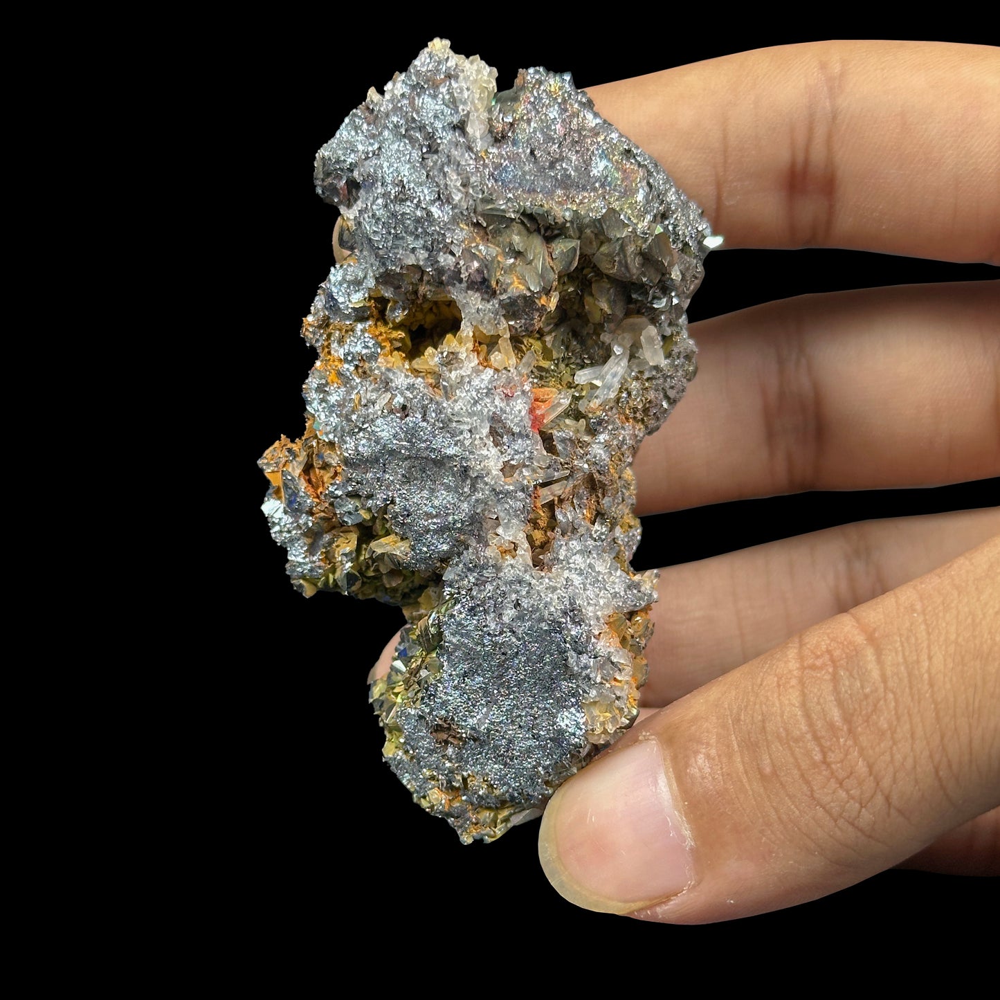 Extremely Rare Iridescent Hematite with quartz Natural Mineral Specimen. G #0423