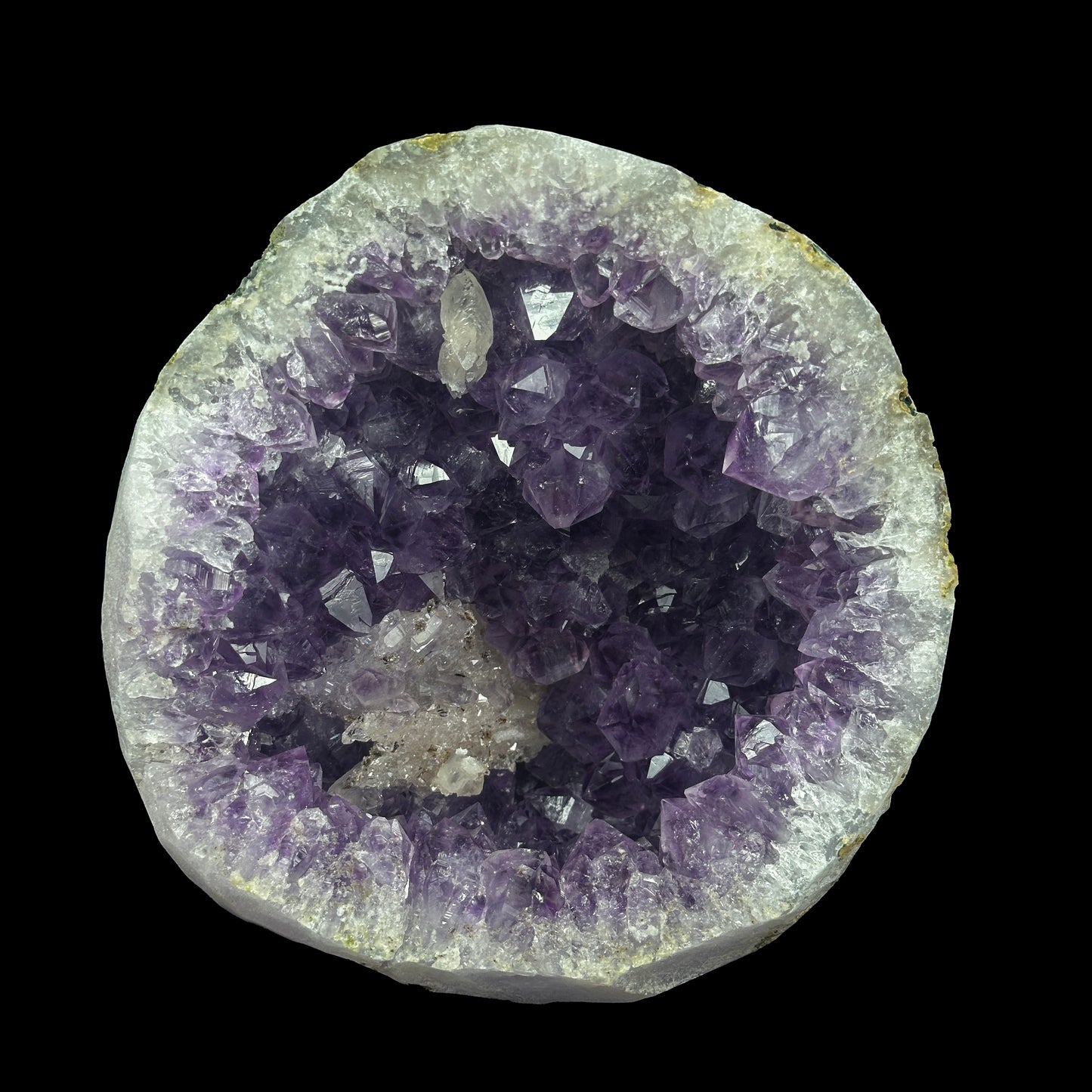 Amethyst With Calcite (UV Reactive) Natural Mineral Specimen. G #0439