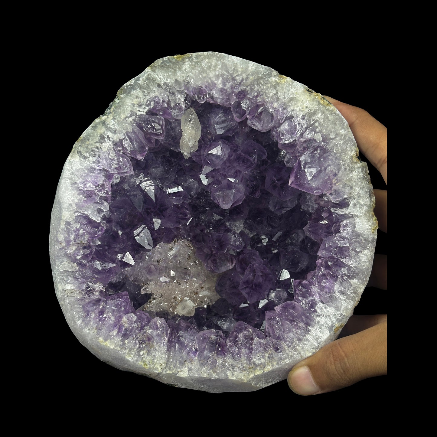 Amethyst With Calcite (UV Reactive) Natural Mineral Specimen. G #0439