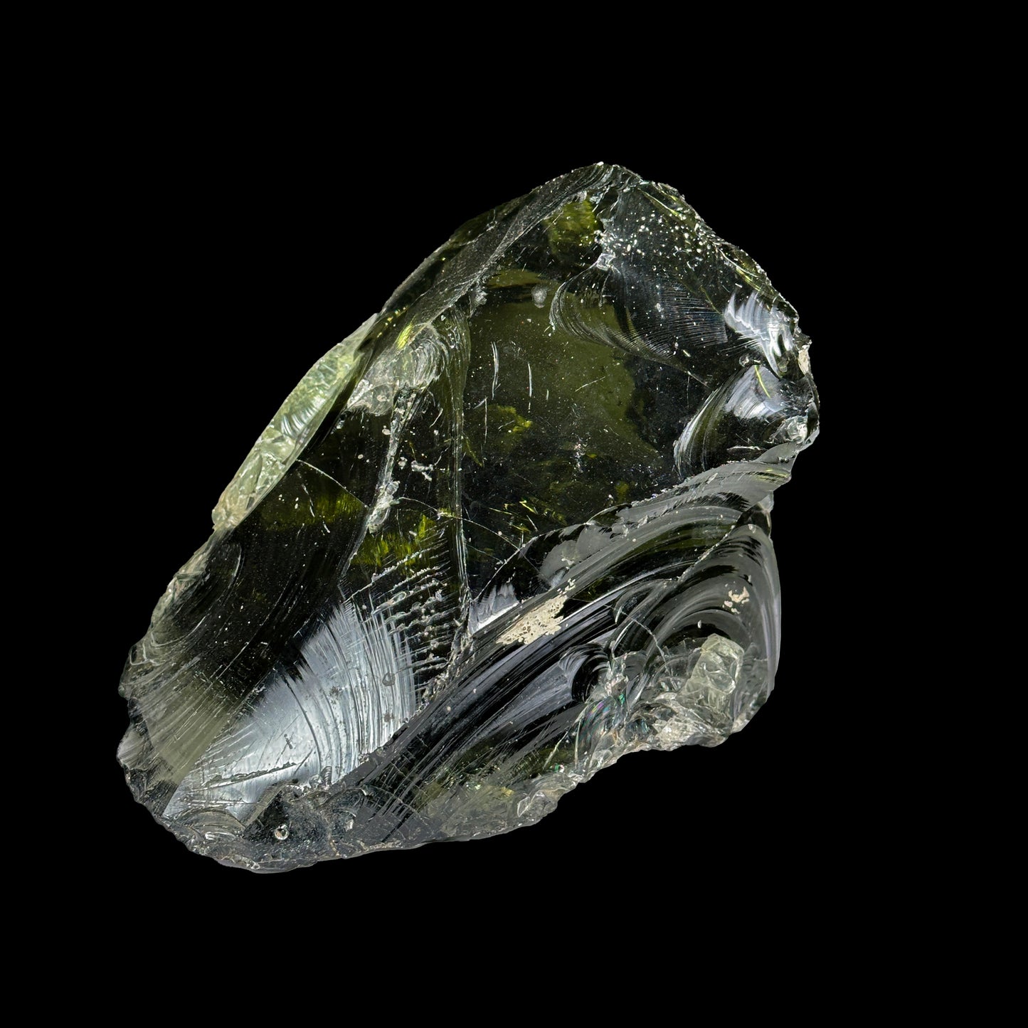 Rare Big Size Green Obsidian — a stunning natural volcanic glass with crystal-clear Formation. Specimen from Nashik, Maharashtra. G #0446
